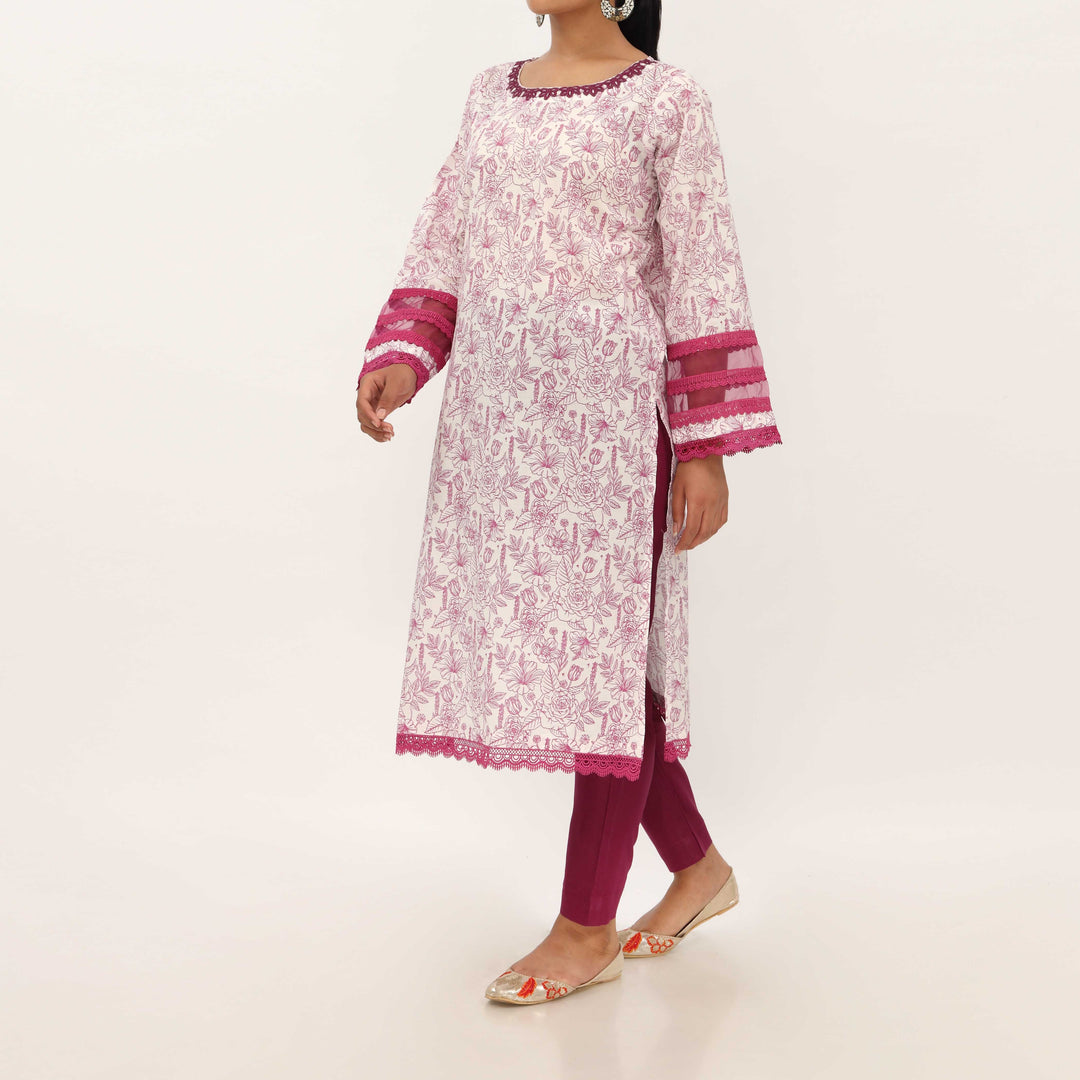 1PC- Allover Printed Cotton Cambric Shirt PS5039