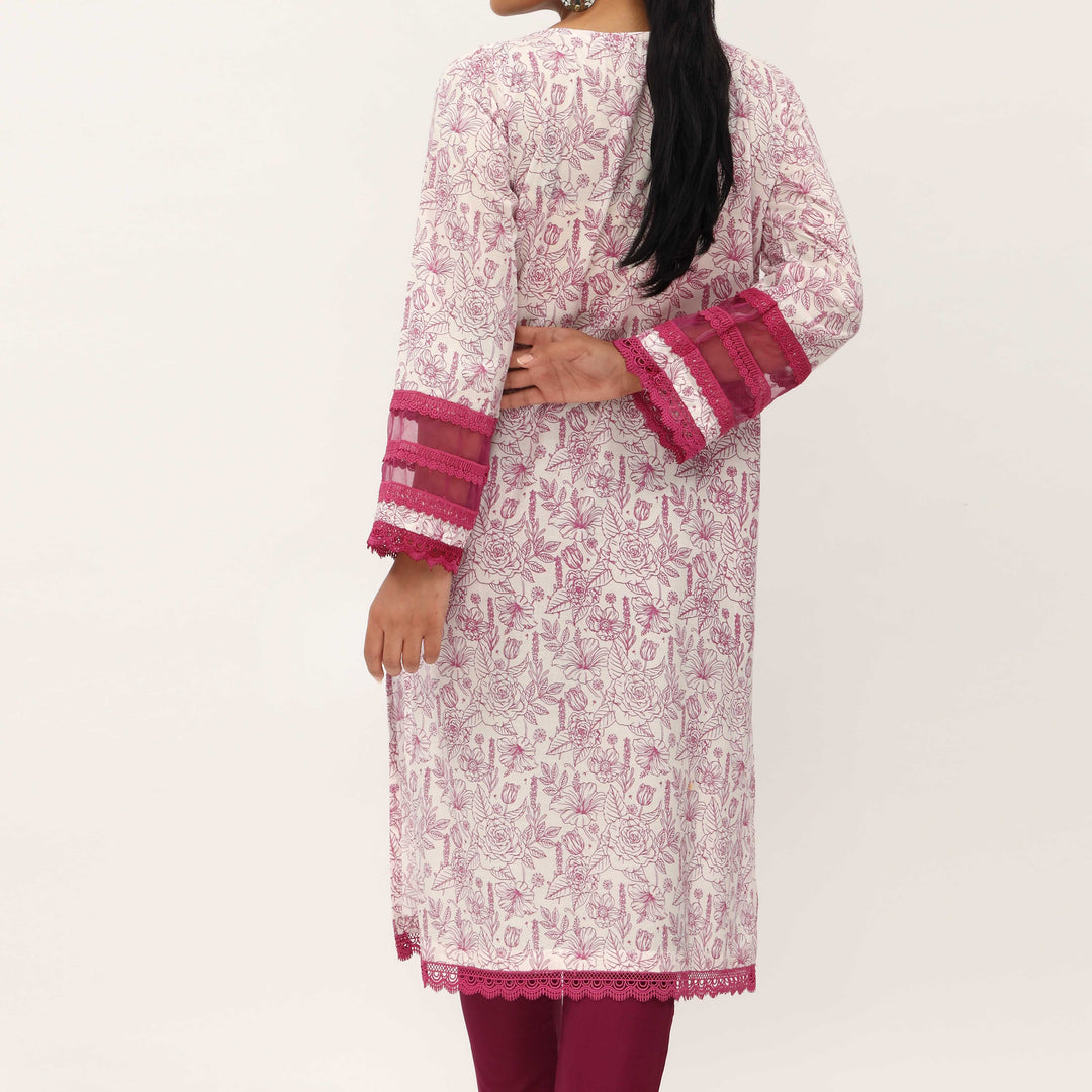 1PC- Allover Printed Cotton Cambric Shirt PS5039