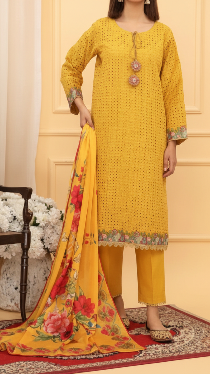 3PC- Chiken Kari Lawn Suit PS5062