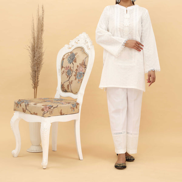 2PC- Schifili Chiken Embroidered Suit PS5086