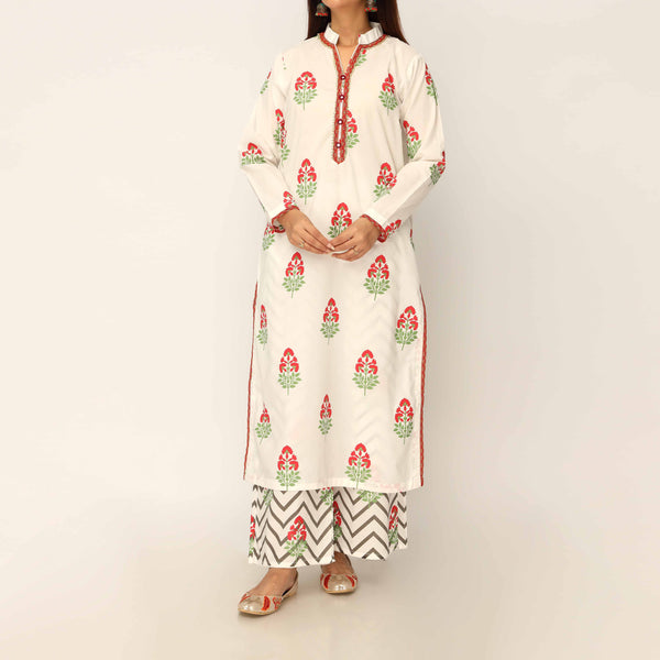 2PC- Screen Printed Cotton Cambric Suit PS5105
