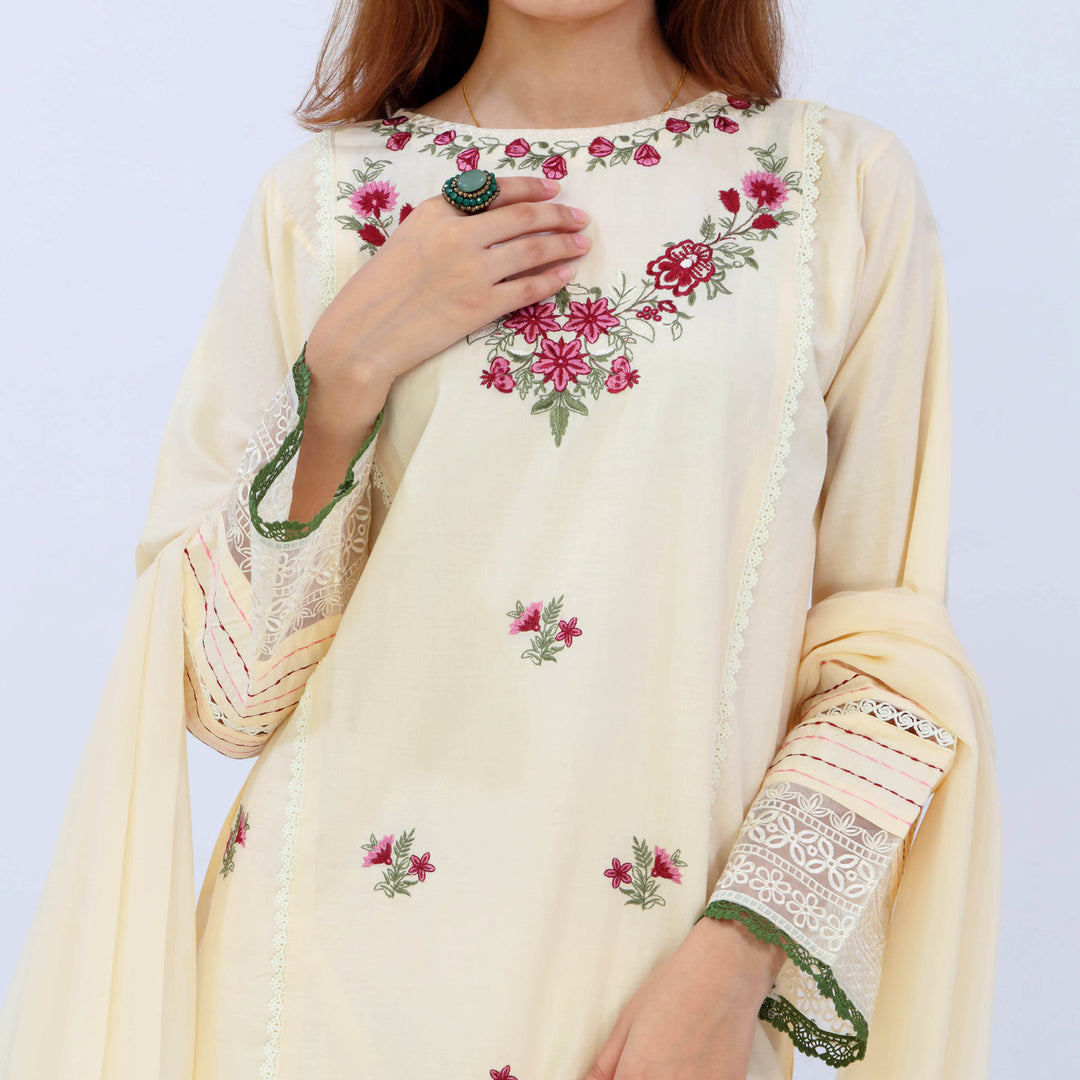 3PC- Cotton Cambric Suit PS5127