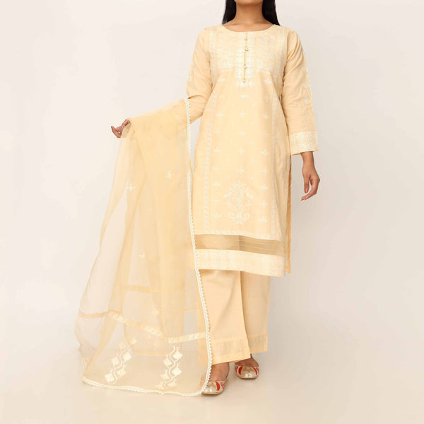 3PC- Cambric Embellished Suit PS5139