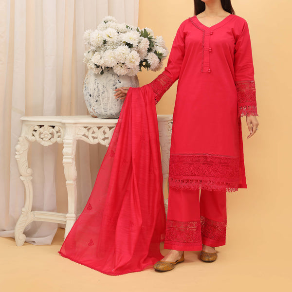 3PC- Embroidered Cambric Suit PS5140