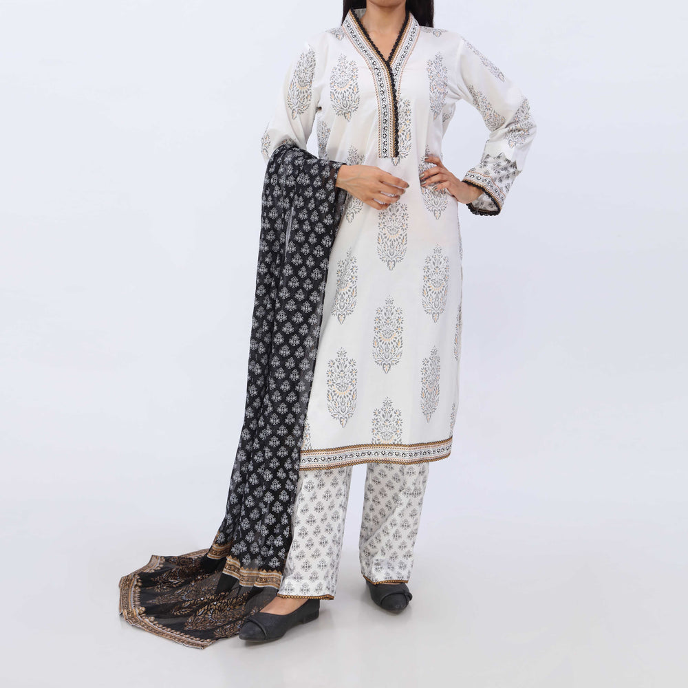 3PC- Printed Cambric Suit PS5155