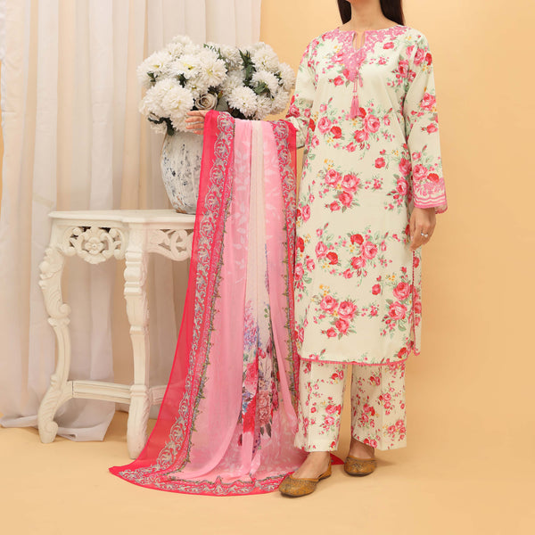 3PC- Digital Printed Cambric Suit PS5156