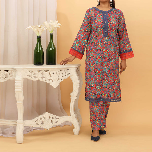 2PC- Digital Printed Cambric Suit PS5167