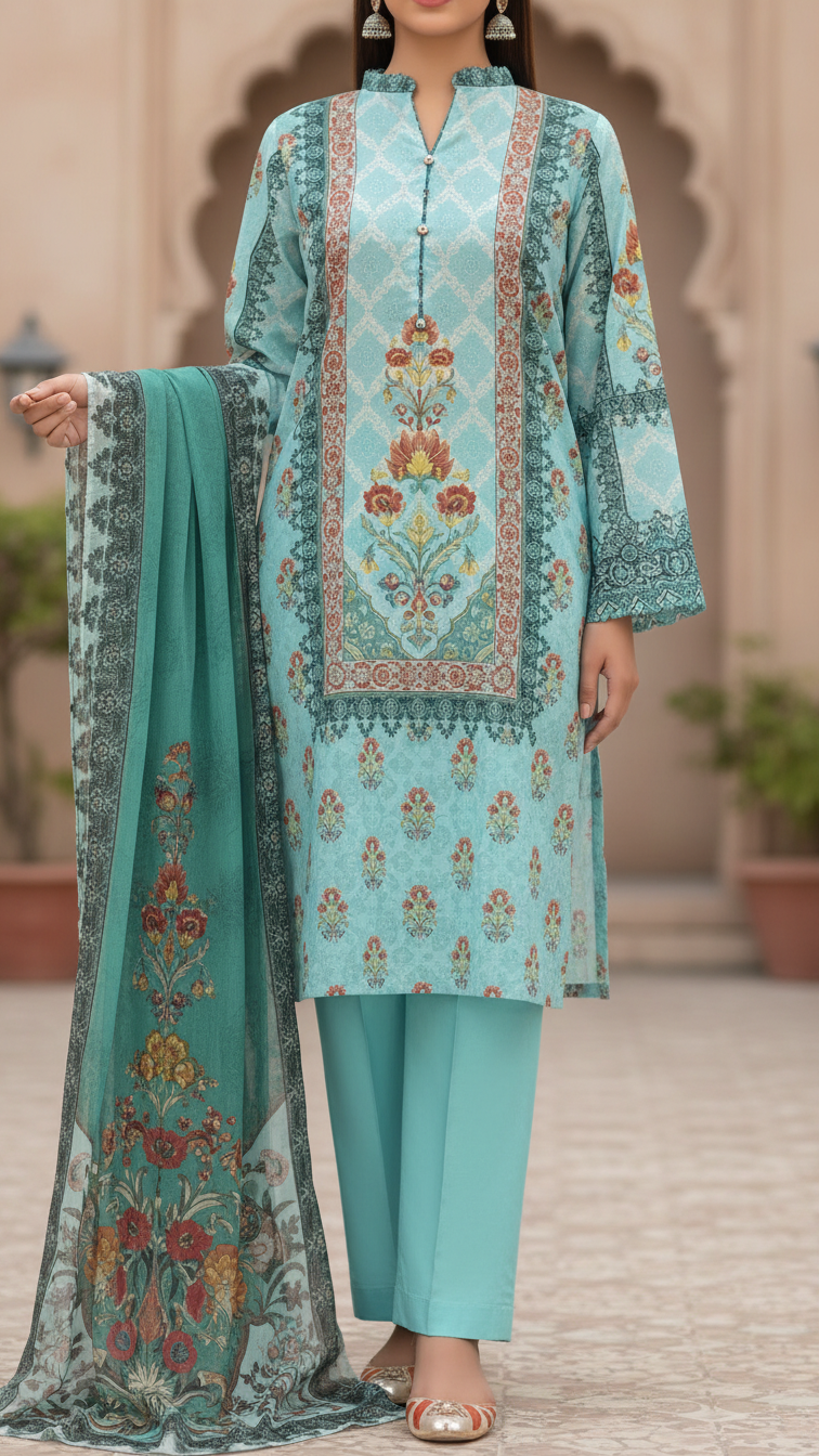 3PC- Digital Printed Lawn Suit PS5192