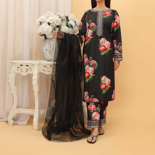 3PC- Digital Printed Grip Silk Suit PS5201