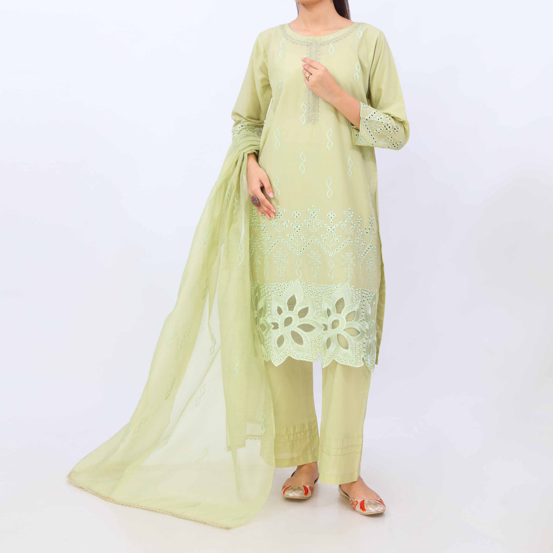 3 PC- Embroidered Cambric Suit PS5206