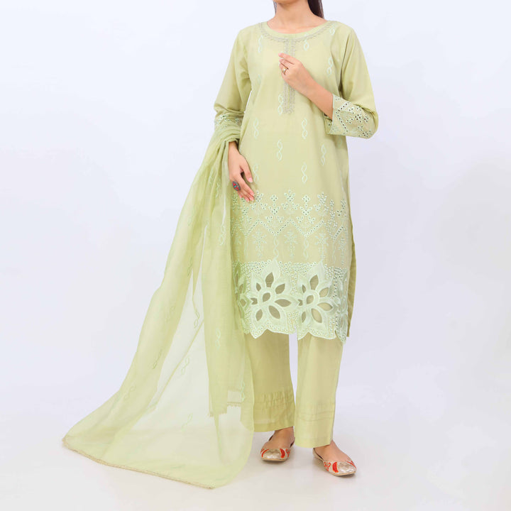 3 PC- Embroidered Cambric Suit PS5206