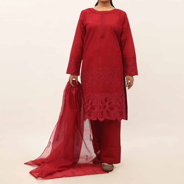 3PC- Embroidered Cambric Suit PS5207
