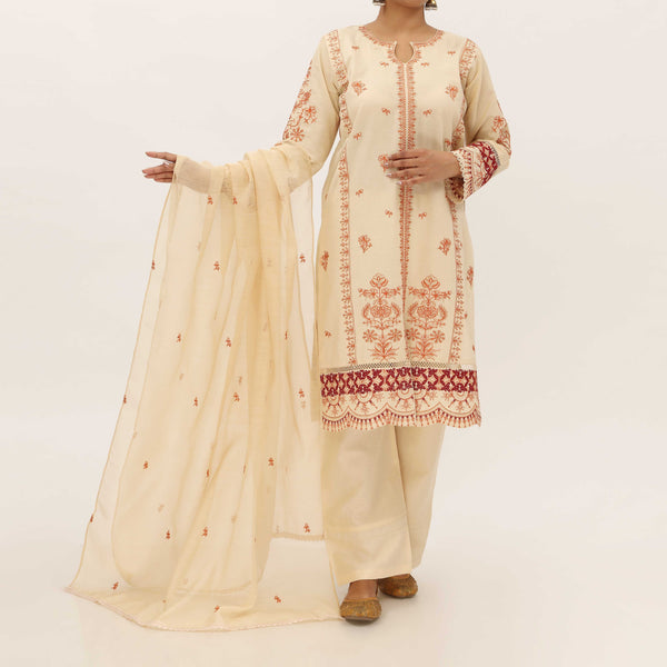 3PC- Embroidered Cambric Suit PS5212