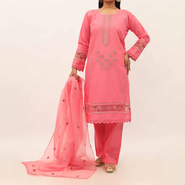 3PC- Embroidered Cambric Suit PS5214