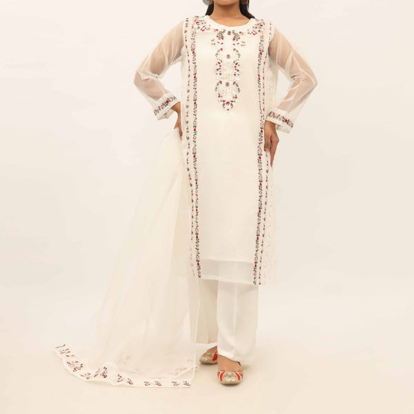 3PC- Fully Embroidered Organza Suit PS5246