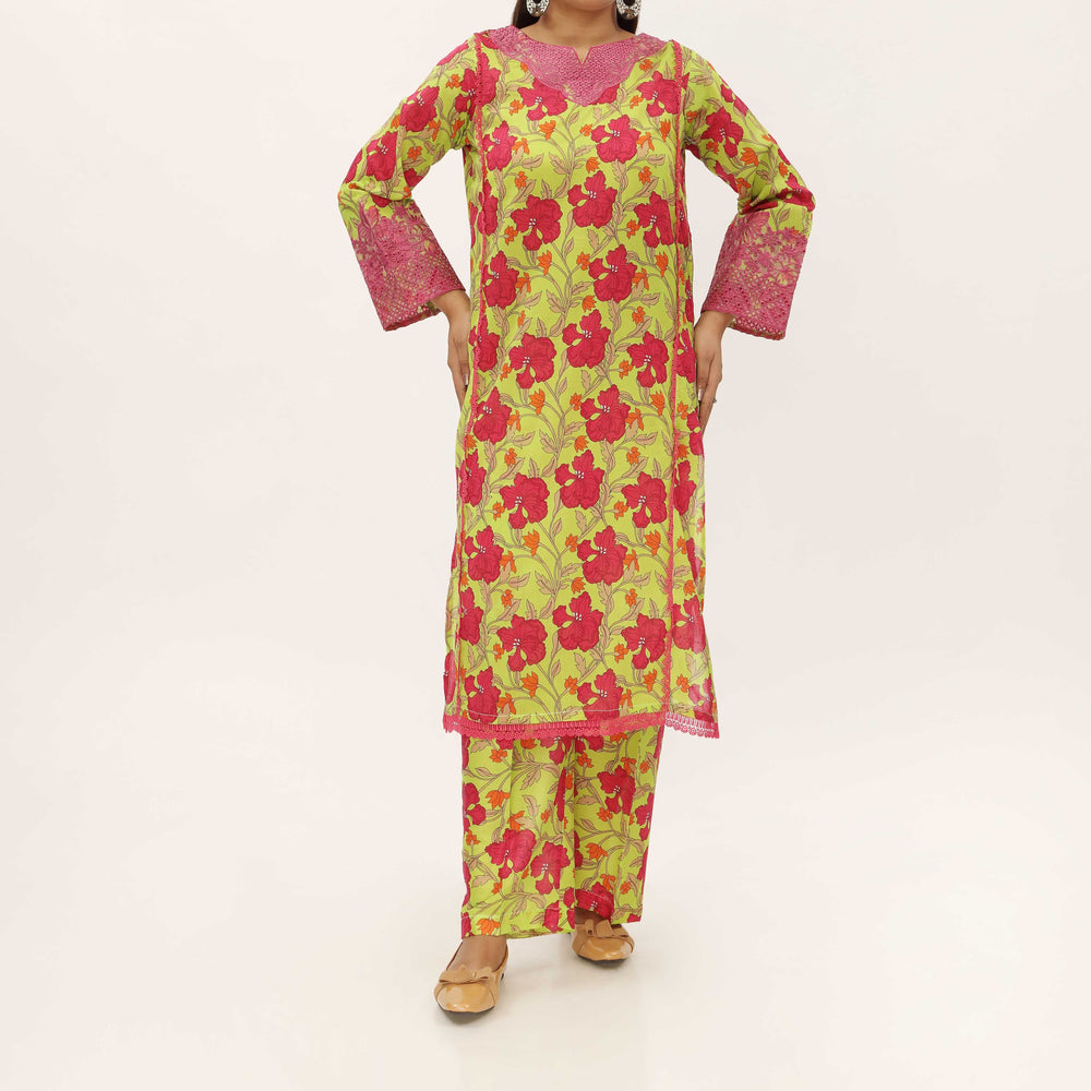 2PC- Digital Printed Cambric Suit PS5253