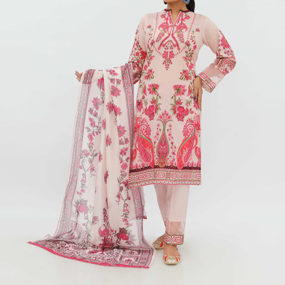 3PC- Digital Printed Lawn Suit PS5256