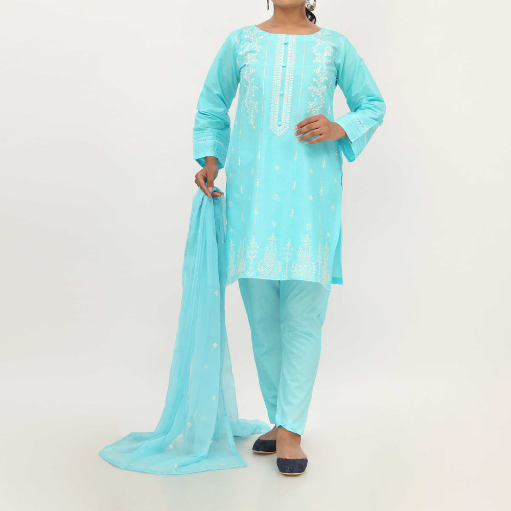 3PC- Embroidered Cambric Suit PS5260