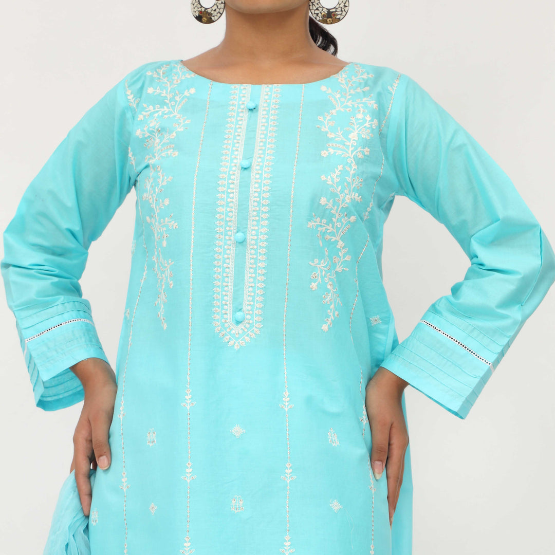 3PC- Embroidered Cambric Suit PS5260