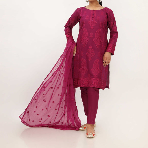 3PC- Embroidered Cambric Suit PS5266