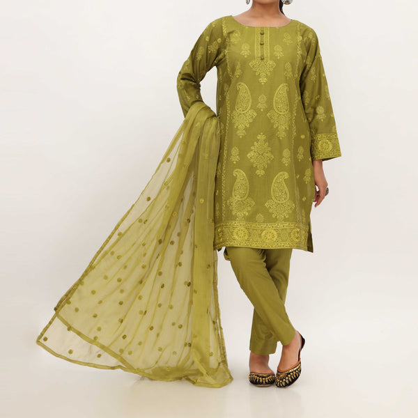 3PC- Embroidered Cambric Suit PS5267