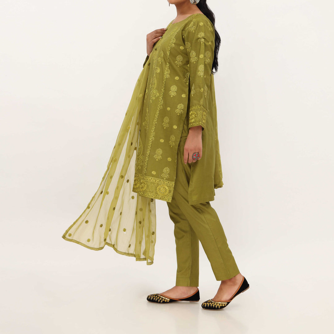 3PC- Embroidered Cambric Suit PS5267