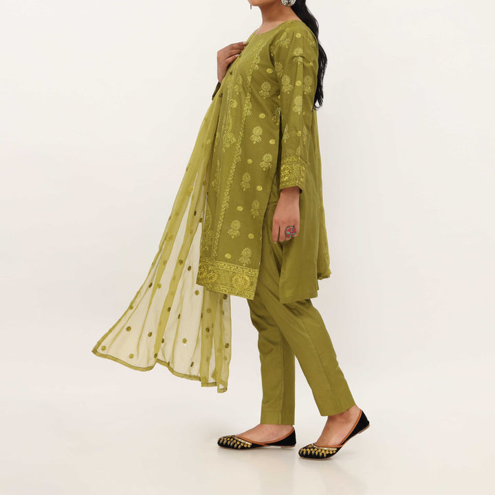 3PC- Embroidered Cambric Suit PS5267