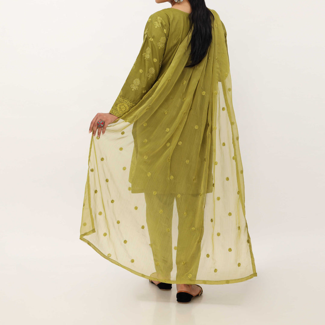 3PC- Embroidered Cambric Suit PS5267