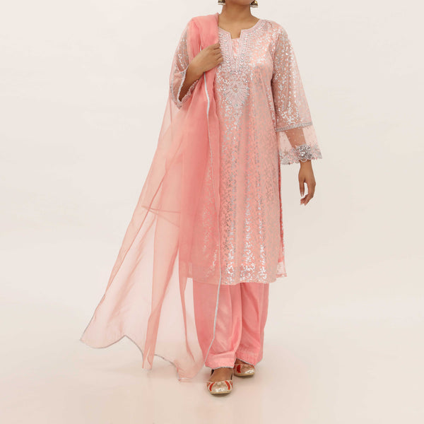 3PC- Foil Printed Poly Net Suit PS5278