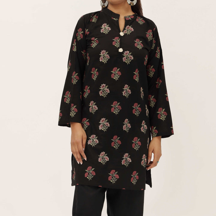 1PC- Screen Printed Cotton Cambric Shirt PS5291