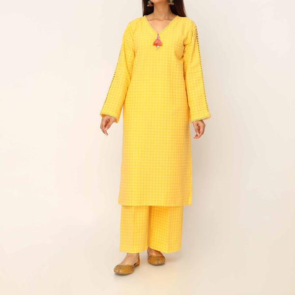 2PC- Seersucker Mix Fabric Co-ord Set PS5300