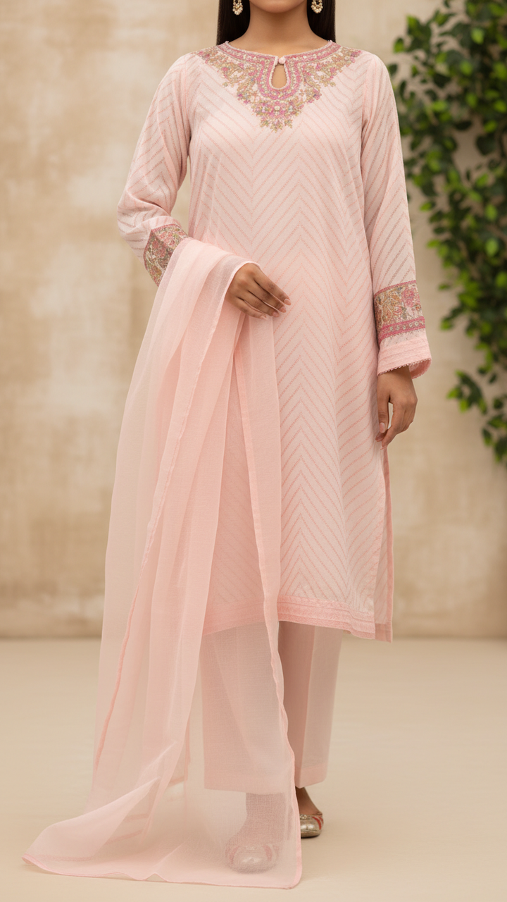 3PC- Broshia Chiffon Suit PS5303