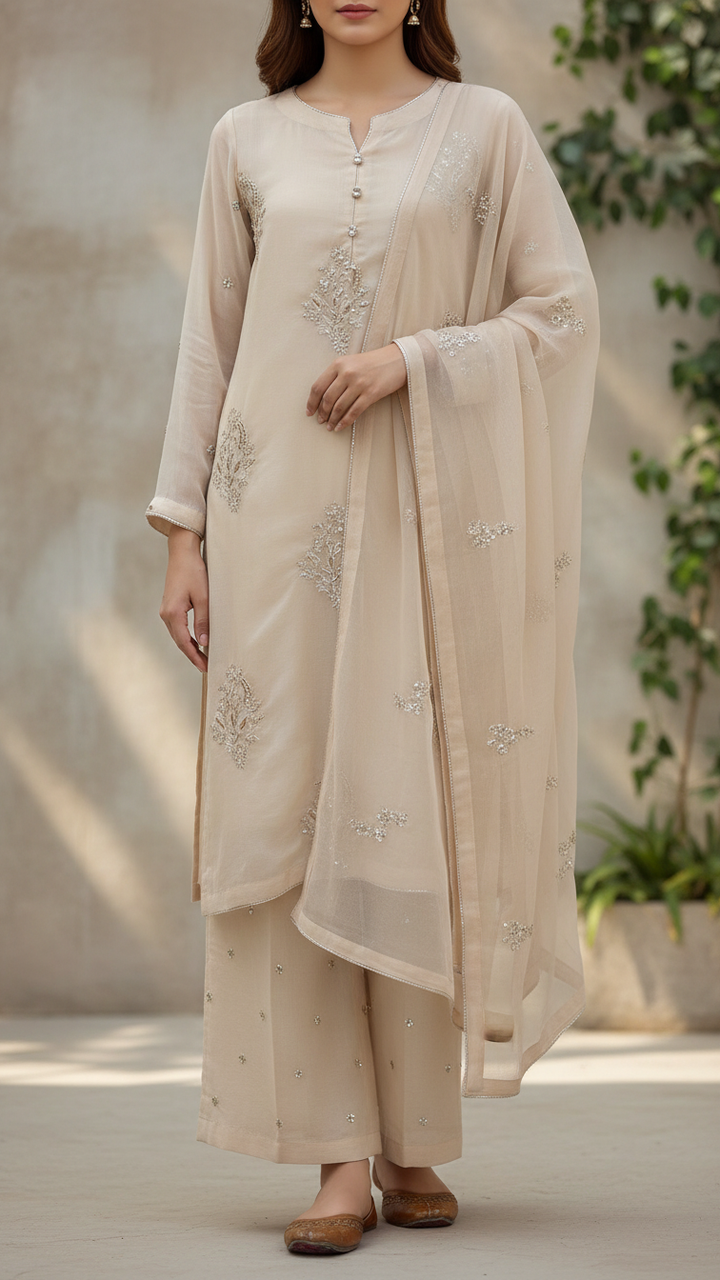LUXE<br>3 PC Embroidered Suit PS5309