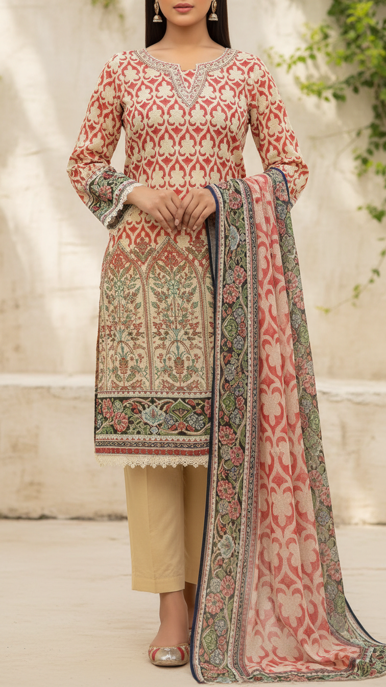 3PC- Digital Printed Lawn Suit PS5311
