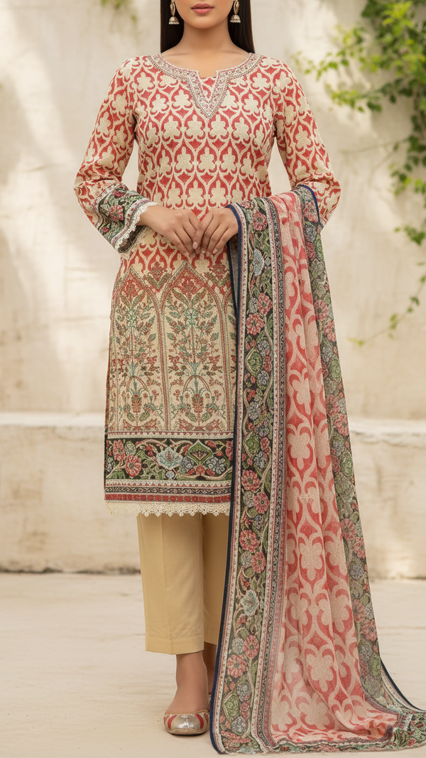 3PC- Digital Printed Lawn Suit PS5311
