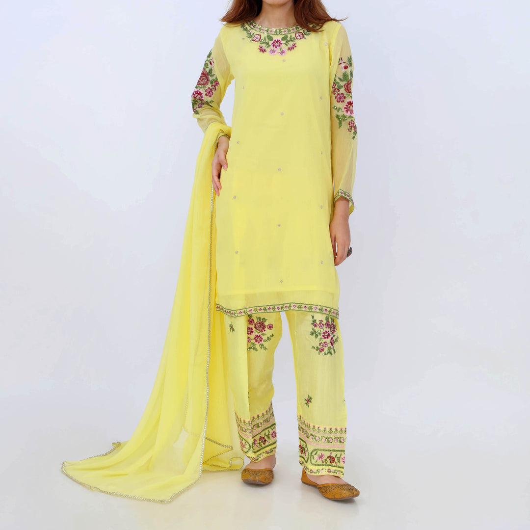 3PC- Crinkle Chiffon Suit PS5313
