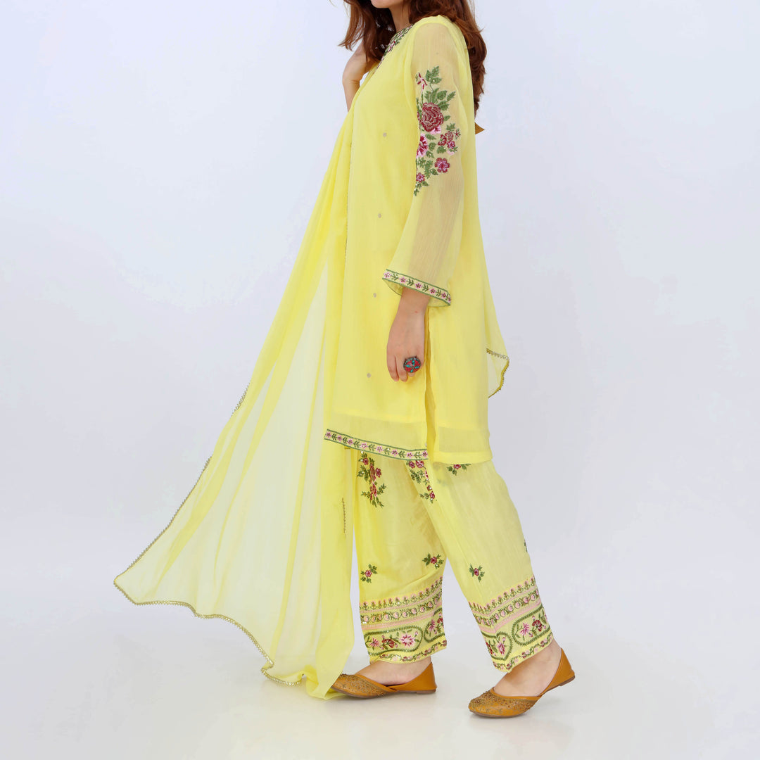 3PC- Crinkle Chiffon Suit PS5313