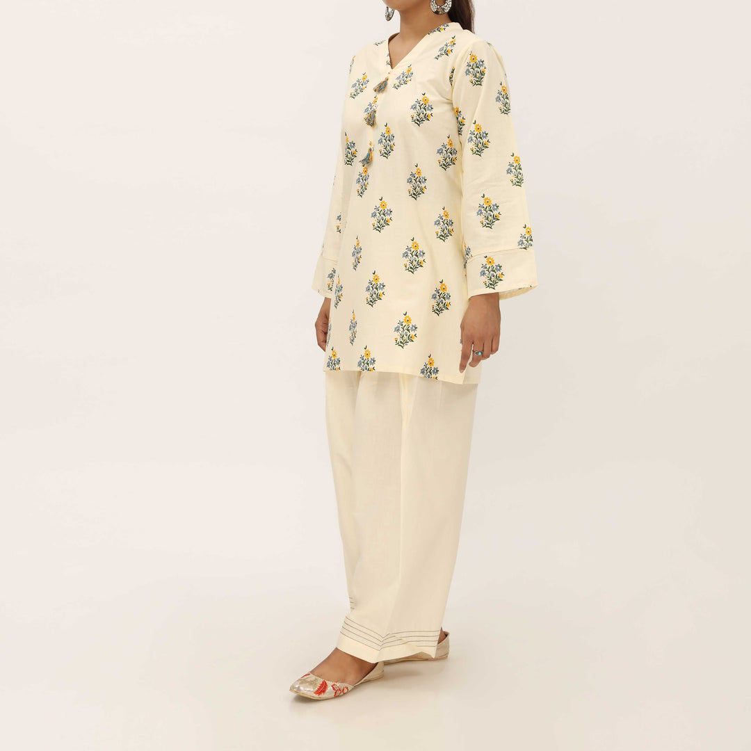 2PC- Screen Printed Cotton Cambric Suit PS5333