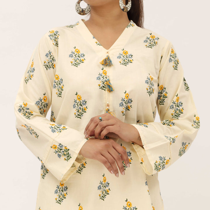 2PC- Screen Printed Cotton Cambric Suit PS5333