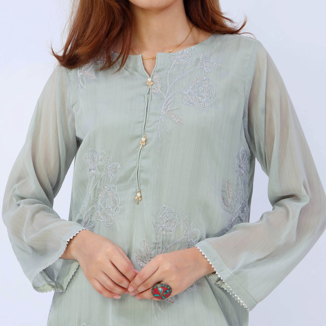 3PC- Chiffon Zari Suit PS5339