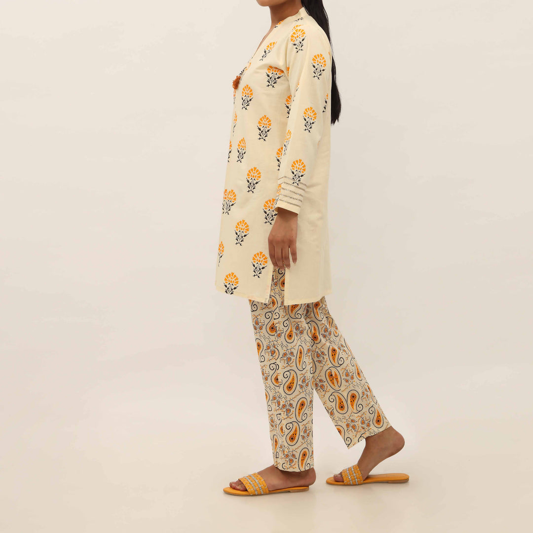 2PC- Screen Printed Cotton Cambric Suit PS5355