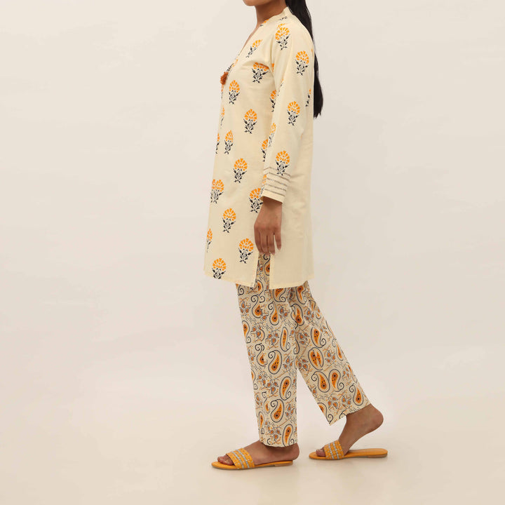 2PC- Screen Printed Cotton Cambric Suit PS5355