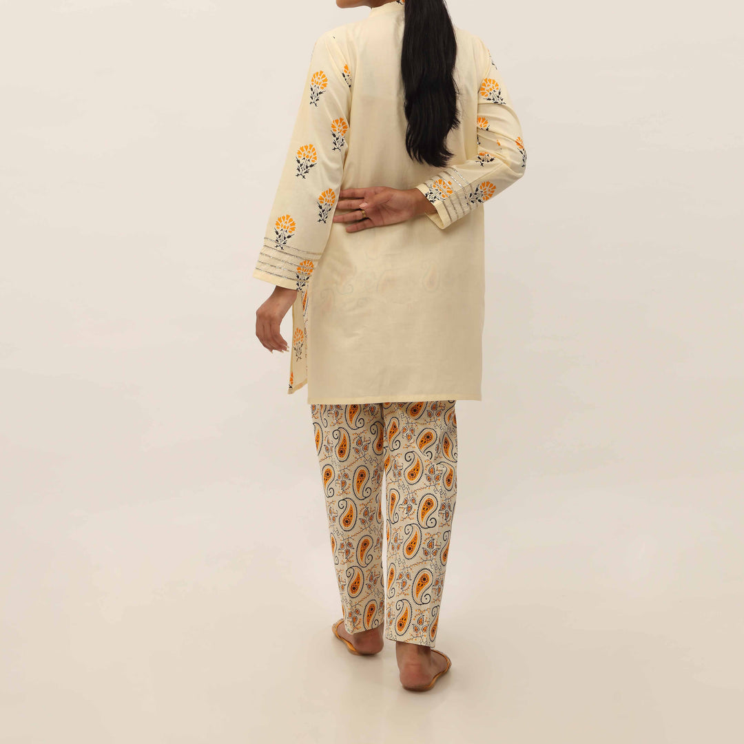 2PC- Screen Printed Cotton Cambric Suit PS5355