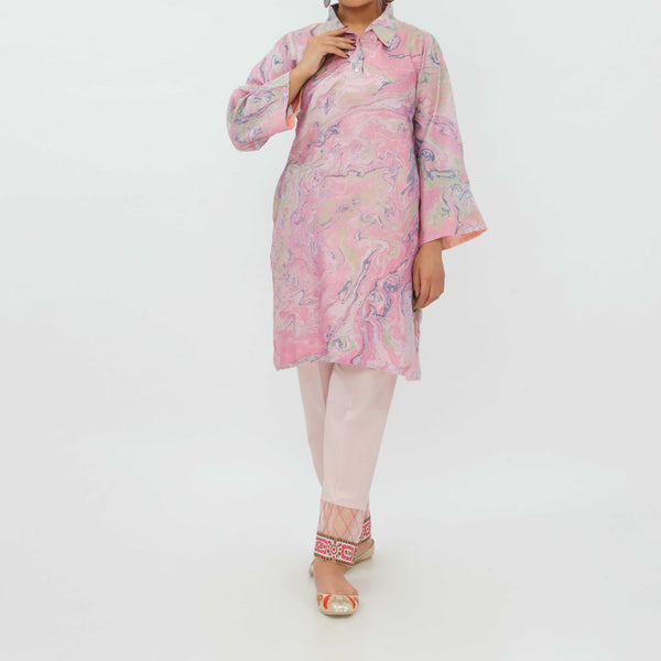 1PC- Hand Painted Khadi Net Shirt PS5360