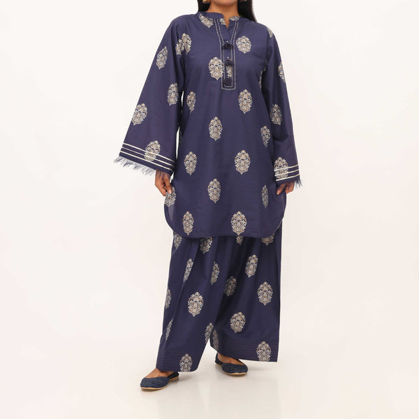2PC- Printed Cotton Cambric Suit PS5365