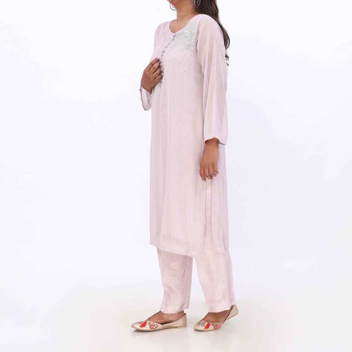 2PC- Embroidered Chiffon Zari Suit PS5372