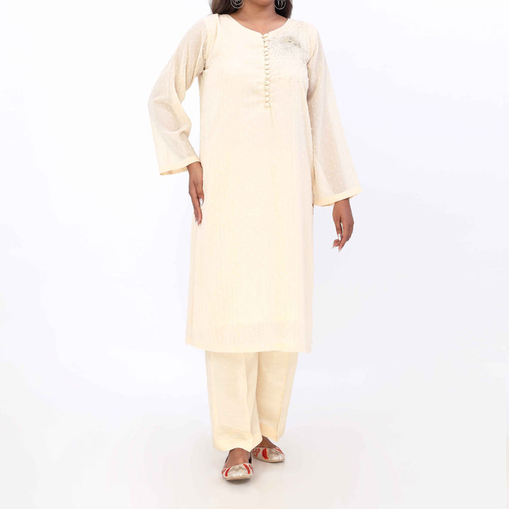 2PC- Embroidered Chiffon Zari Suit PS5373