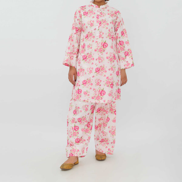 2PC- Digital Printed Cotton Cambric Co-ord Set PS5377