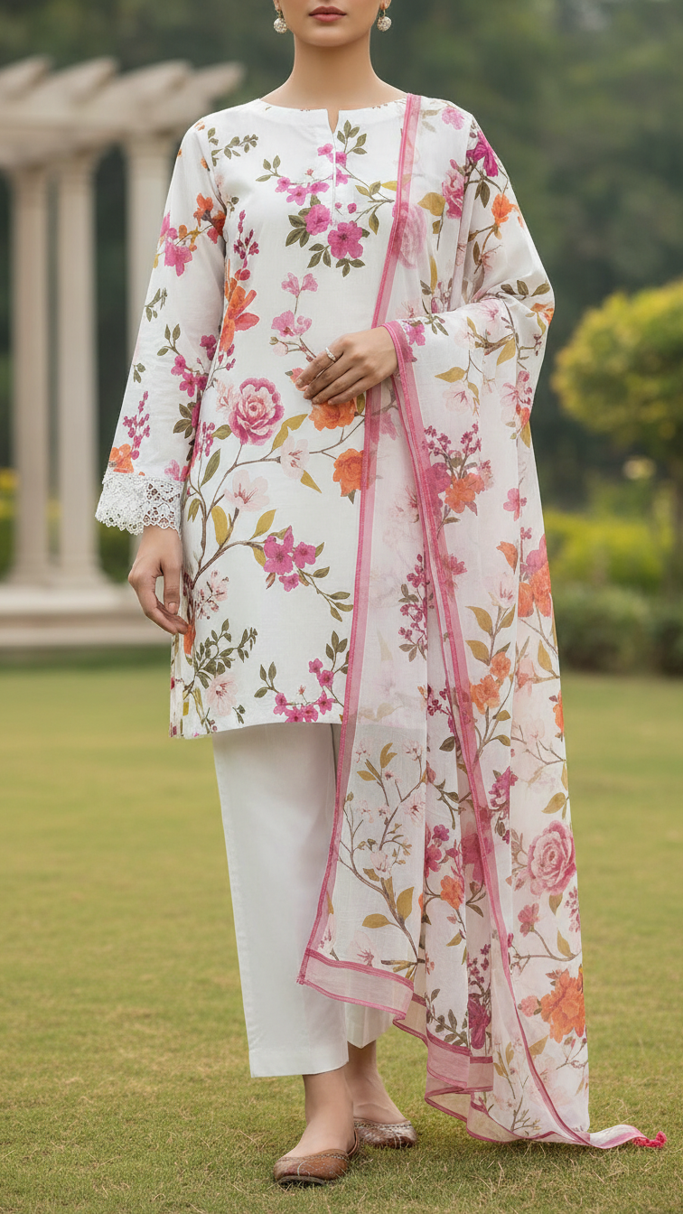 3PC- Digital Printed Lawn Suit PS5380