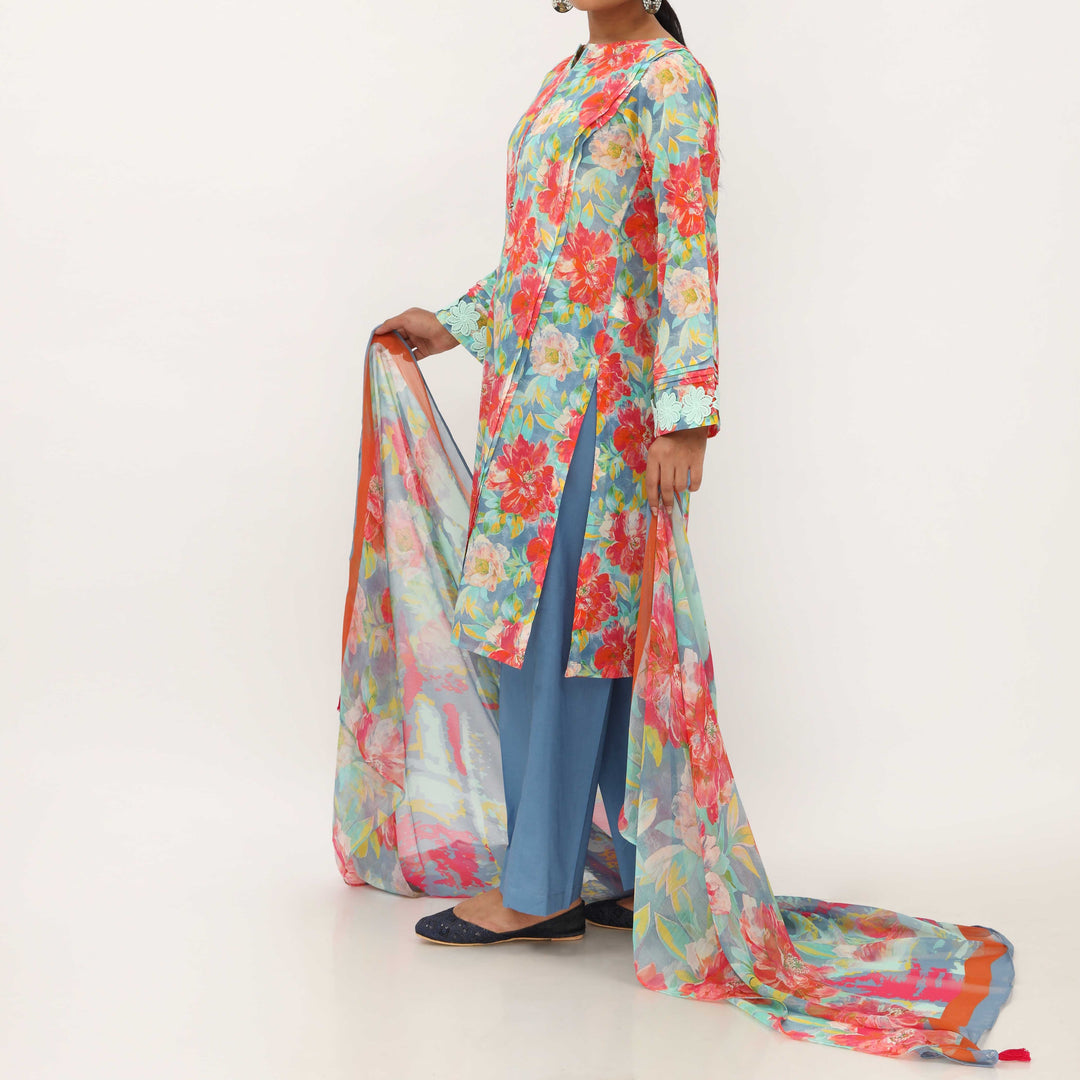 3PC- Digital Printed Lawn Suit PS5384